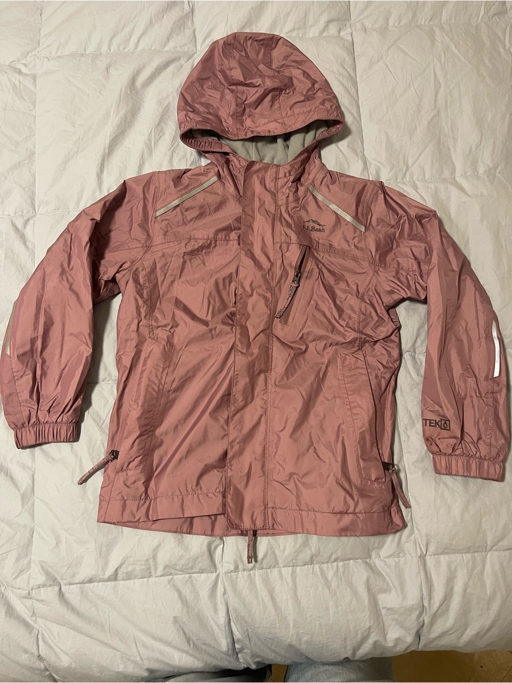 L.L. Bean Kids' Hooded Rain Jacket - Dusty Rose Pink